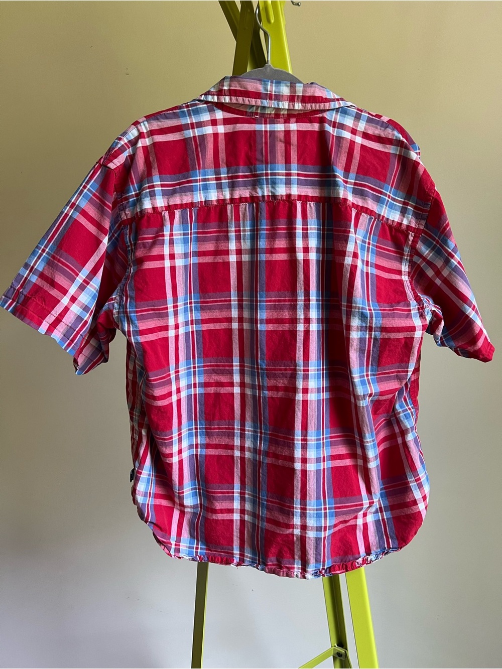 GAP Red and Blue Plaid Short-Sleeve Shirt size youth Med (7-8) - Picture 4 of 7